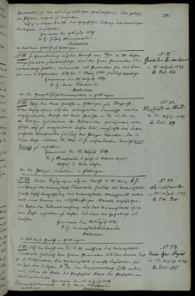 Bestätigung des Professors Gieseler als Prorektor für den Zeitraum vom 1.9.1839 bis zum 1.3.1840.