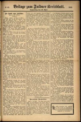 Zweite Ausgabe vom Donnerstag, den 19. April 1900.
