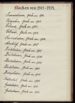 Glocken von 1901 - 1914