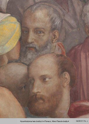 Szenen aus dem Alten und Neuen Testament : Christus unter den Schriftgelehrten : Personengruppe zur Rechten Christi