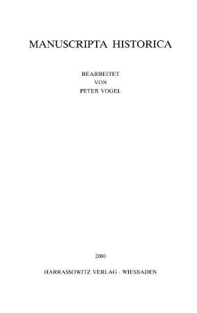 Manuscripta historica