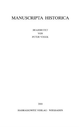 Manuscripta historica