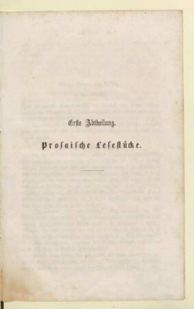 Erste Abtheilung. Prosaische Lesestücke