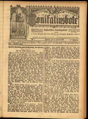 Erste Ausgabe vom Sonntag, den 19. Januar 1902.