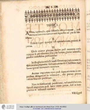 Collegii Theologici Privato-Publici Exercitatio ; Exercitatio vigesima quinta