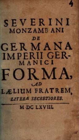 De germana Imperii germanici forma