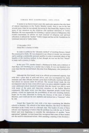 15 December 1914 Ismail Bey's Journey to India