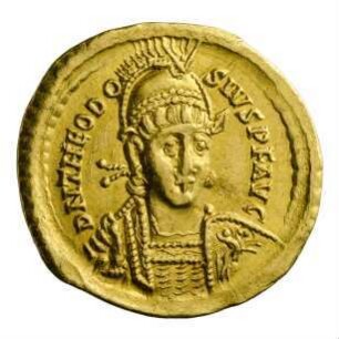 Münze, Solidus, 408 - 420 n. Chr.