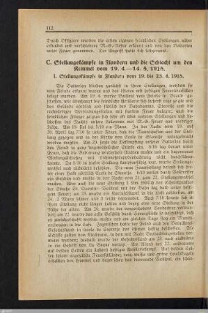 C. Stellungskämpfe in Flandern und die Schlacht um den Kemmel