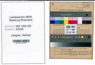 Entnazifizierung Herbert Langner, geb. 01.06.1904 (Kassierer)