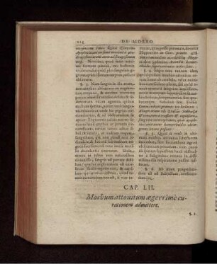 Cap. LII. Morbum attonitum aegerrime curationem admittere