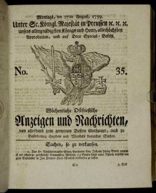 No. 35. Montags, den 27ten August, 1759.