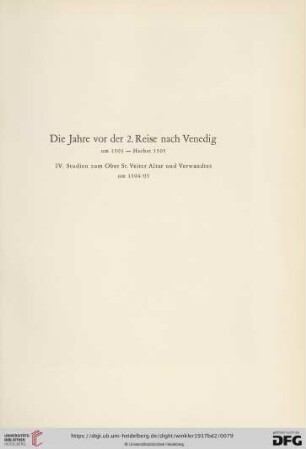 IV. Studien zum Ober St. Veiter Altar und Verwandtes um 1504/05 (Nr. 319 - 328)