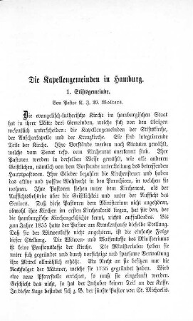 Die Kapellengemeinden in Hamburg.