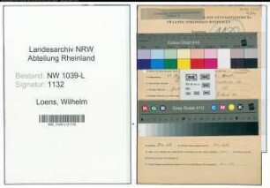Entnazifizierung Wilhelm Loens , geb. 20.08.1912 (Bergmann)