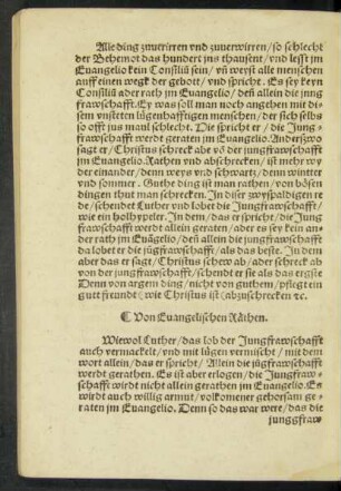 Von Evangelischen Räthen.