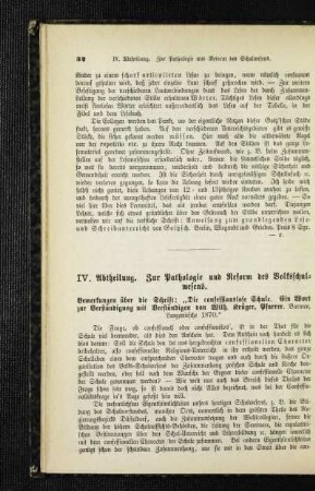 Bemerkungen über die Schrift: "Die confessionslose Schule. Ein Wort zur Verständigung mit Verständigen von Wilh. Krüger, Pfarrer. Barmen, Langewiesche 1870"