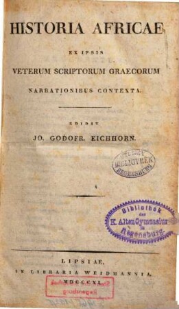 Historia Africae ex ipsis veterum scriptorum Graecorum narrationibus contexta