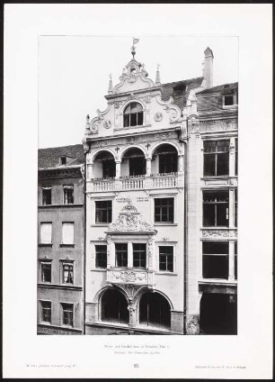 Wohn- und Geschäftshaus, München: Ansicht (aus: Moderne Neubauten, 4.Jg., 1898ff, hrsg. W. Kick)