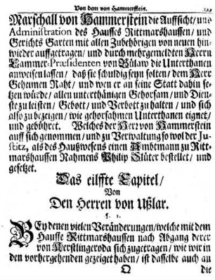 Das XI. Capitel. Von den Herren von Ußlar