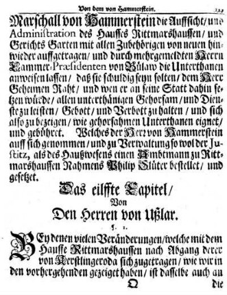 Das XI. Capitel. Von den Herren von Ußlar
