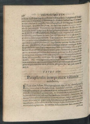 Caput XXV. Paraphrasin interpretatae visionis exhibens