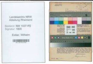 Entnazifizierung Wilhelm Eicker , geb. 02.01.1895 (Stadtbauinspektor)
