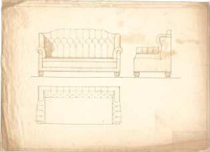 Bertsch, Karl; Möbelentwürfe - Sofa (Ansichten)