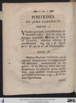 Positiones Ex Jure Canonico.
