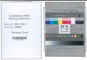 Entnazifizierung Ernst Tillmanns , geb. 14.03.1903 (Autohaendler)