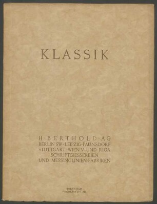 Klassik, Berthold Probenheft 223
