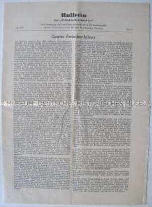 Informationsblatt des "Fränkischen Kreises" u.a. mit einer Zwischenbilanz der Genfer Außenministerkonferenz