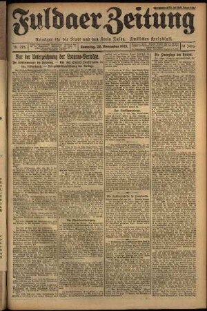 Ausgabe vom Samstag, den 28. November 1925.