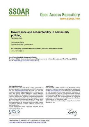 Governance and accountability in community policing