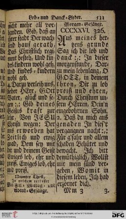 Neunter Theil: In welchem verfasset Morgen= Mittag= und Abend= Gesaenge