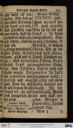 Neunter Theil: In welchem verfasset Morgen= Mittag= und Abend= Gesaenge