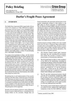 Darfur's fragile peace agreement