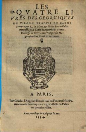Les quatre livres des georgiques de Virgile