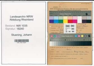 Entnazifizierung Johann Stuening , geb. 10.03.1898 (Hauer)