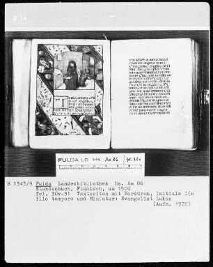 Stundenbuch — Der Evangelist Lukas, Folio 30verso