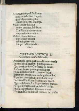 Certamen Virtutis Et Voluptatis ex XV. Silii Italici.