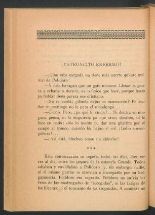 ¡Patroncito enfermo!