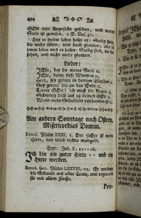 Am andern Sonntage nach Ostern, Misericordias Domini.