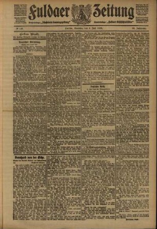 Erste Ausgabe vom Samstag, den 03. Juli 1909.