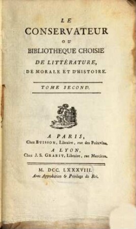 Le Conservateur : Ou Bibliothèque Choisie De Littérature, De Morale Et D'Histoire, 2