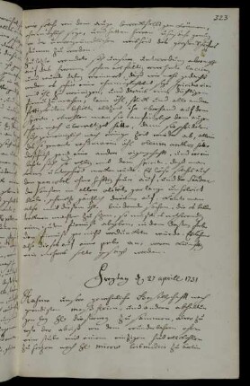 Freytag d 27 Aprill 1731