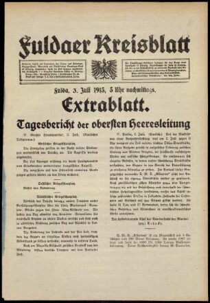 Ausgabe vom Samstag, den 03. Juli 1915.
