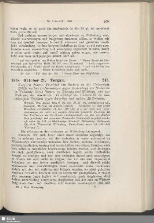 213. 1538, Oktober 21. Torgau