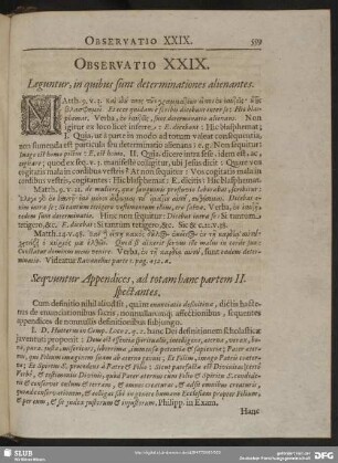 Observatio XXIX. Leguntur, in quibus sunt determinationes alienantes