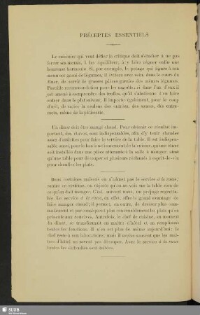 Préceptes essentiels